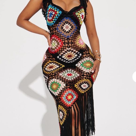 Colorful Crochet Dress - Picture 3 of 4